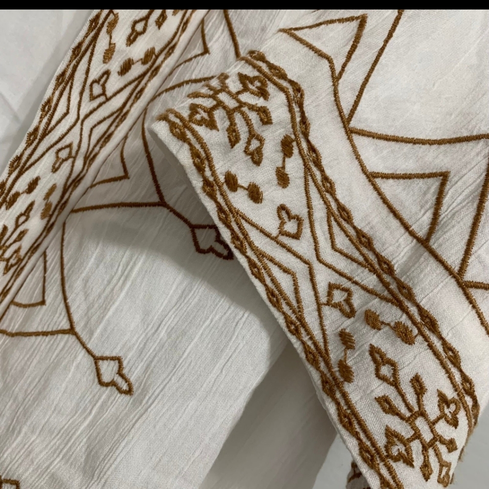 Chico's Elegant Cream Embroidered Kimono - Picture 5 of 10